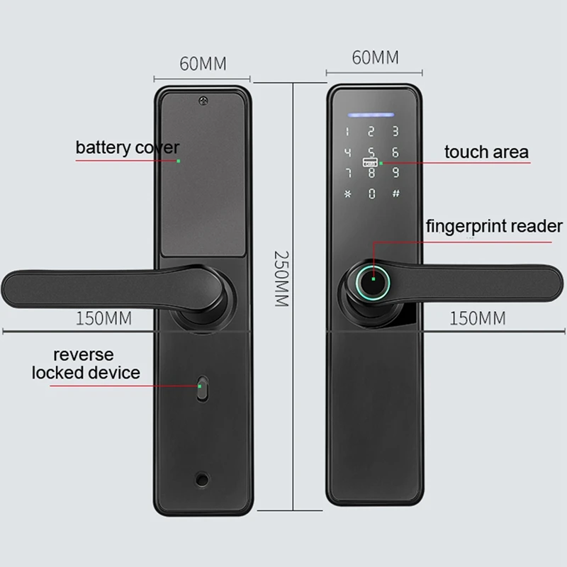 

Hot WAFU Tuya WIFI Fingerprint Indoor Lock Smart Fingerprint Password Card Office Door Lock for Hotel/Home Smart Manage