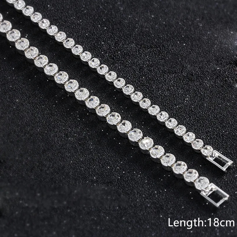 Модные очаровательные CZ теннисные браслеты для женщин и мужчин прозрачные