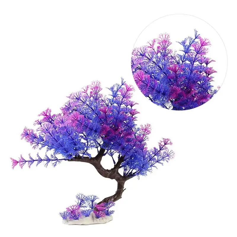 Artificial Plant Safe Lifelike Vivid Purple Tree Water Grass Accessories For Pet Shop Nest Aquarium | Дом и сад