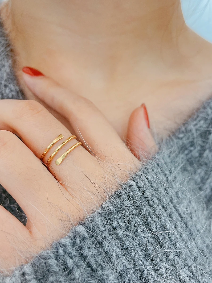 

Women's Advanced Simple Ring Same Style as Jiang Shuying Multi-Layer Winding Index Finger Ring 925 Silver Special-Interest Desig