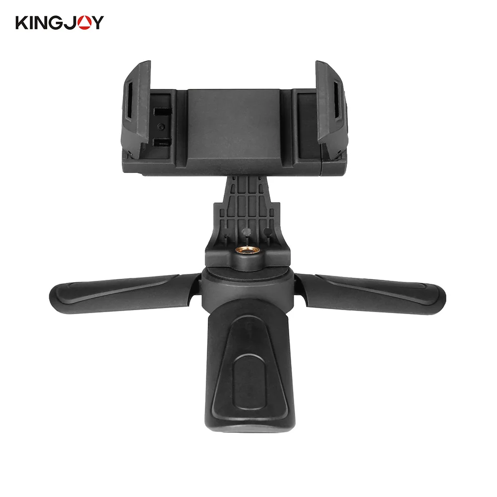 KINGJOY 2 в 1 многофункциональный настольный смартфон зажим держатель Мини штатив Ручной Стабилизатор для тренога для Iphone и многое другое - Цвет: Black