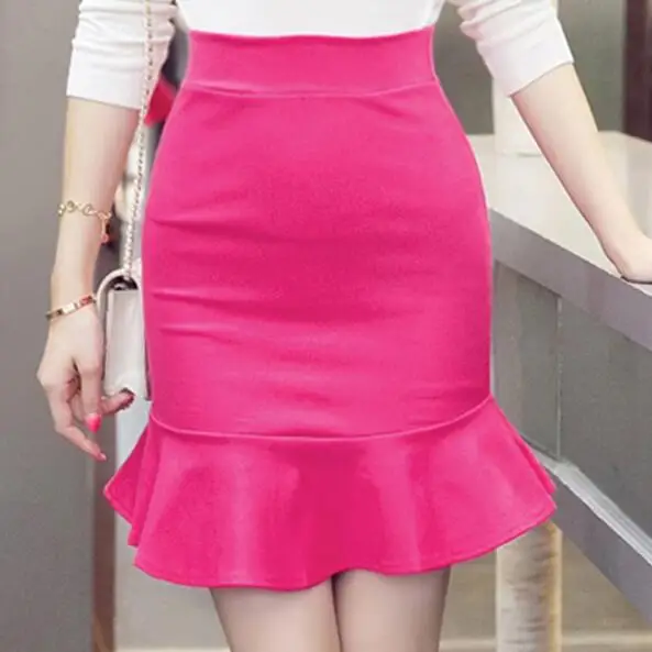 Короткая юбка русалки Черная роза синяя красная карандаш 3XL 4XL 5XL размера плюс