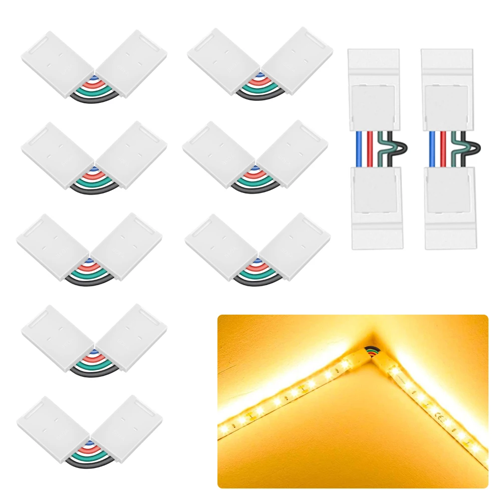 Suntech 10 шт./упак. мм 4 Pin-код L Форма разъем для 5050 RGB Светодиодные ленты светильник 90