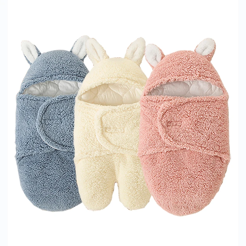 TR Baby Sleeping Bag For Boys Swaddle Wrap Ultra-Soft Fluffy Fleece Receiving Blanket Newborn Cocoon For Baby Swaddling 0-9