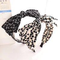 new fashion women girls hair accessories big bow knot headband classic printed flower turban for adult hairband