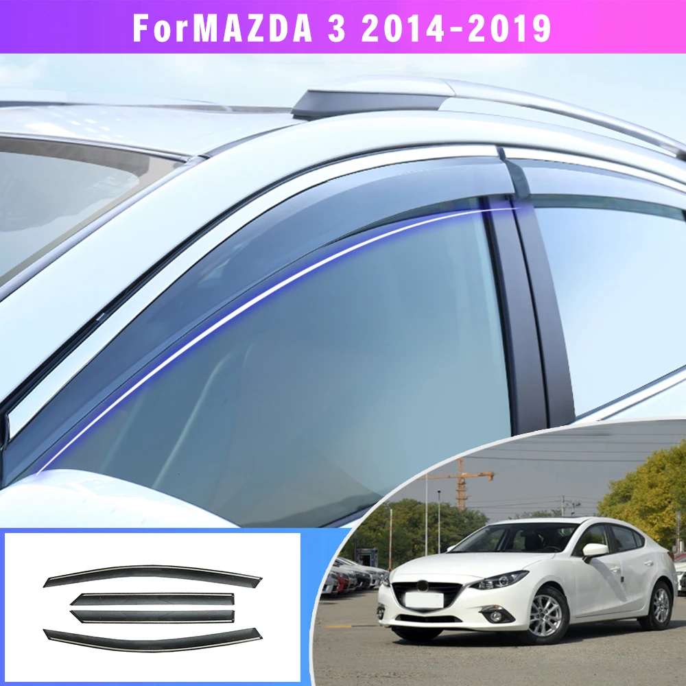 

Car Smoke Window Sun Rain exterior visor Deflectors Guard For Mazda 3 Axela Hatchback/Sedan 2014 2015 2016 2017 2018 Accessories