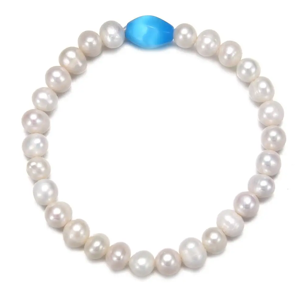 Женский браслет с натуральным пресноводным жемчугом | Украшения и аксессуары