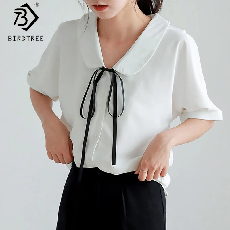 Женская шифоновая блузка на завязках Повседневная однобортная Свободная