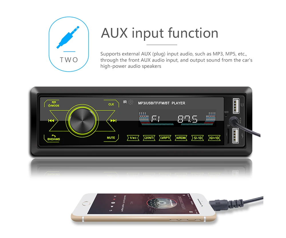 1 Din сенсорный экран Автомагнитола Авто аудио стерео Автомобильный mp3 плеер 12 В