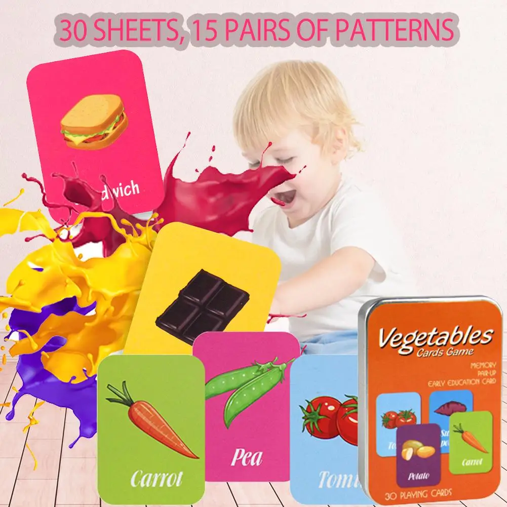 30 листов/набор английские игровые карты вечерние для досуга обучения памяти