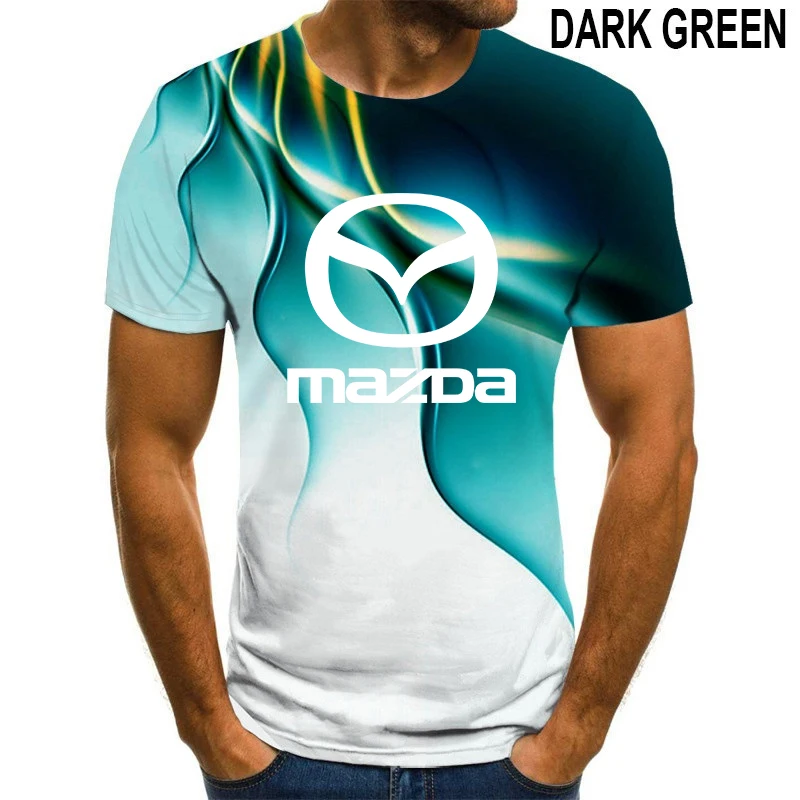 

2021 summer men's mazda logo short sleeve t-shirt custom top casual style t-shirt short sleeve solid color 3d t-shirt