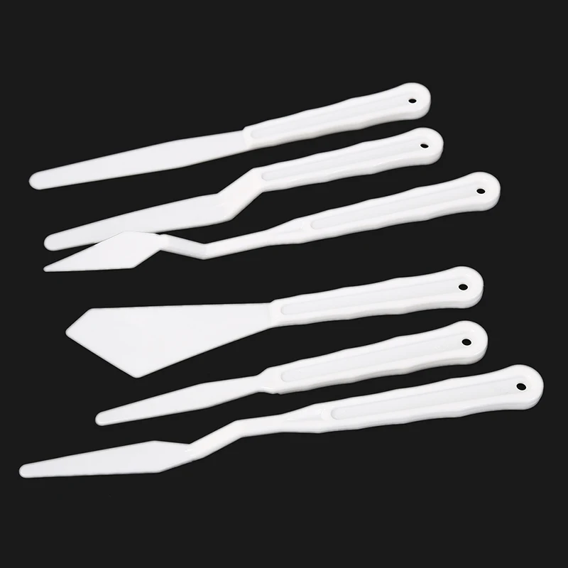 6PCS/Set Plastic Painting Knife Spatula Palette Oil Accessories Color Mixing for Canvas Acrylic | Дом и сад