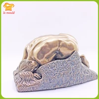 girl lying on the stone mould diy plaster resin candle body art home decoration female body silicone mold
