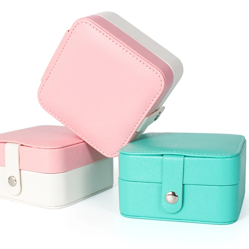 

Fashion Jewelry Storage Box Fashion Packaging Box PU Leather Ring Necklace Earring Bracelet Birthday Gift Box Simple