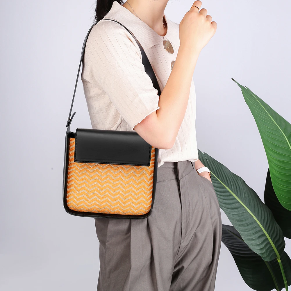 Классическая текстура модная тканая женская сумка деликатный креативный дизайн