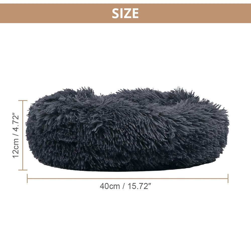 Круглая кровать для собаки моющийся длинный плюшевый домик собак кошек супер