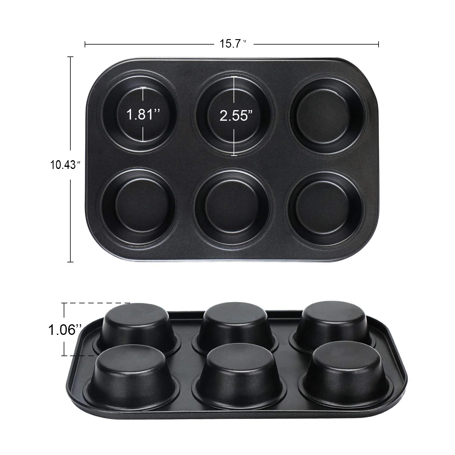 6 Cavity Muffin Pan Tray Nonstick Muffin Carbon Steel Cupcake Molds Baking Pan Cupcake Baking Pan Bakeware Kitchen Accessories