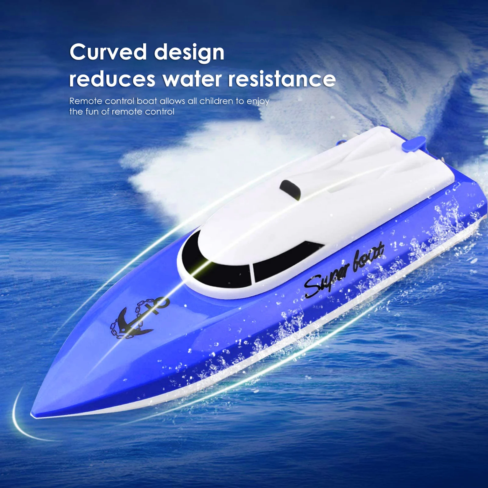 Remote Control Boat for Pools 12mph RC with 2 Rechargeable Battery and White 2.4GHz Pool Toys Kids |