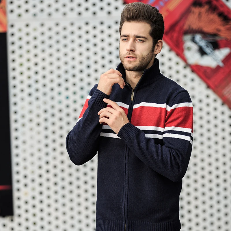 Модный новый кардиган мужской полосатый осенний свитер Мужская M XXXL теплая