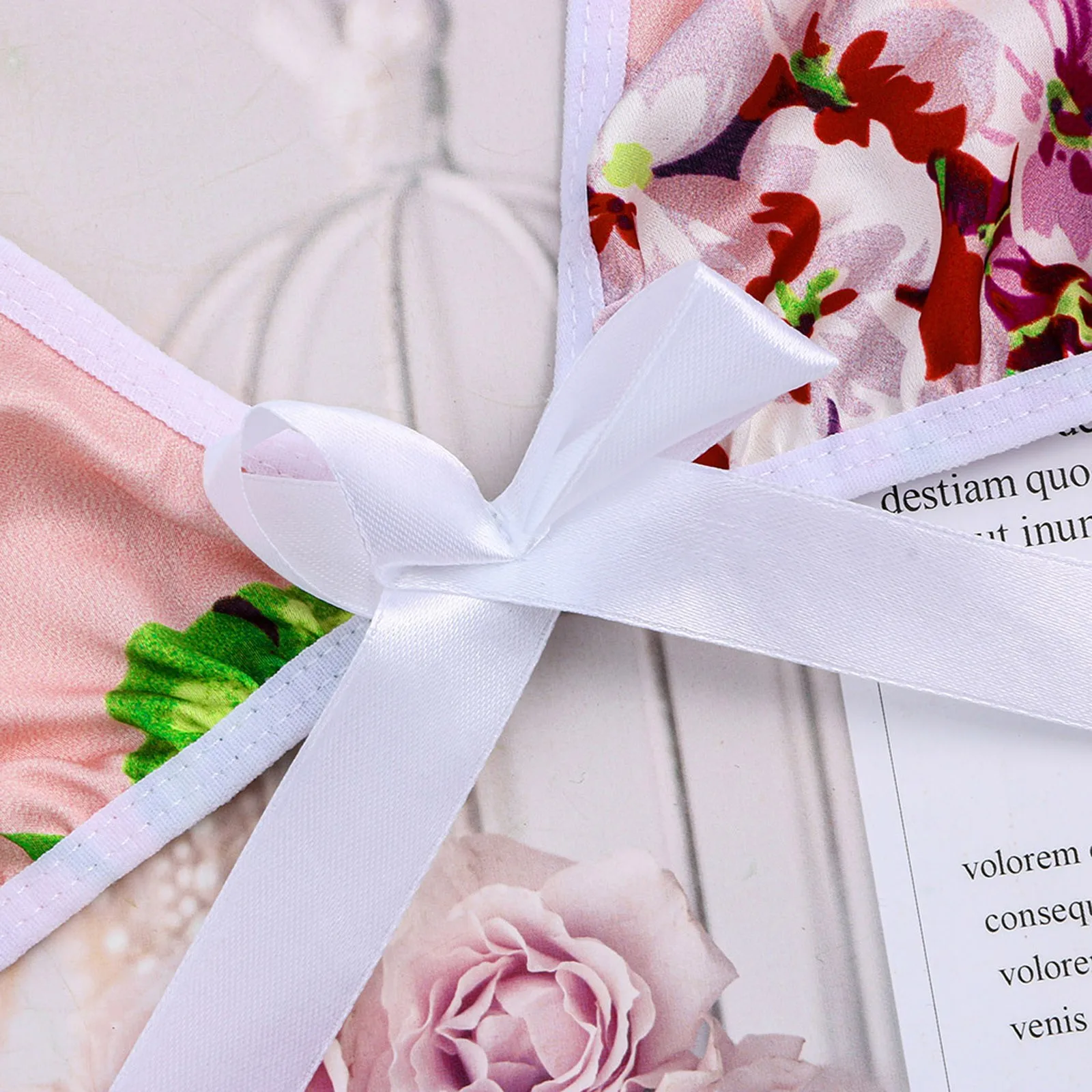 

Silk Floral Print Satin Kimono Bathrobe Women 3pcs Robes +Bra+ Thong Pajamas Summer Soft Sleepwear Bridesmaid Wedding Dressing