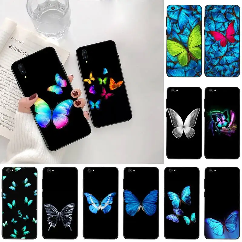 Blue Butterfly Customer High Quality Phone Case For Vivo Y91c Y17 Y51 Y67 Y55 Y93 Y81S Y19 V17 vivos5