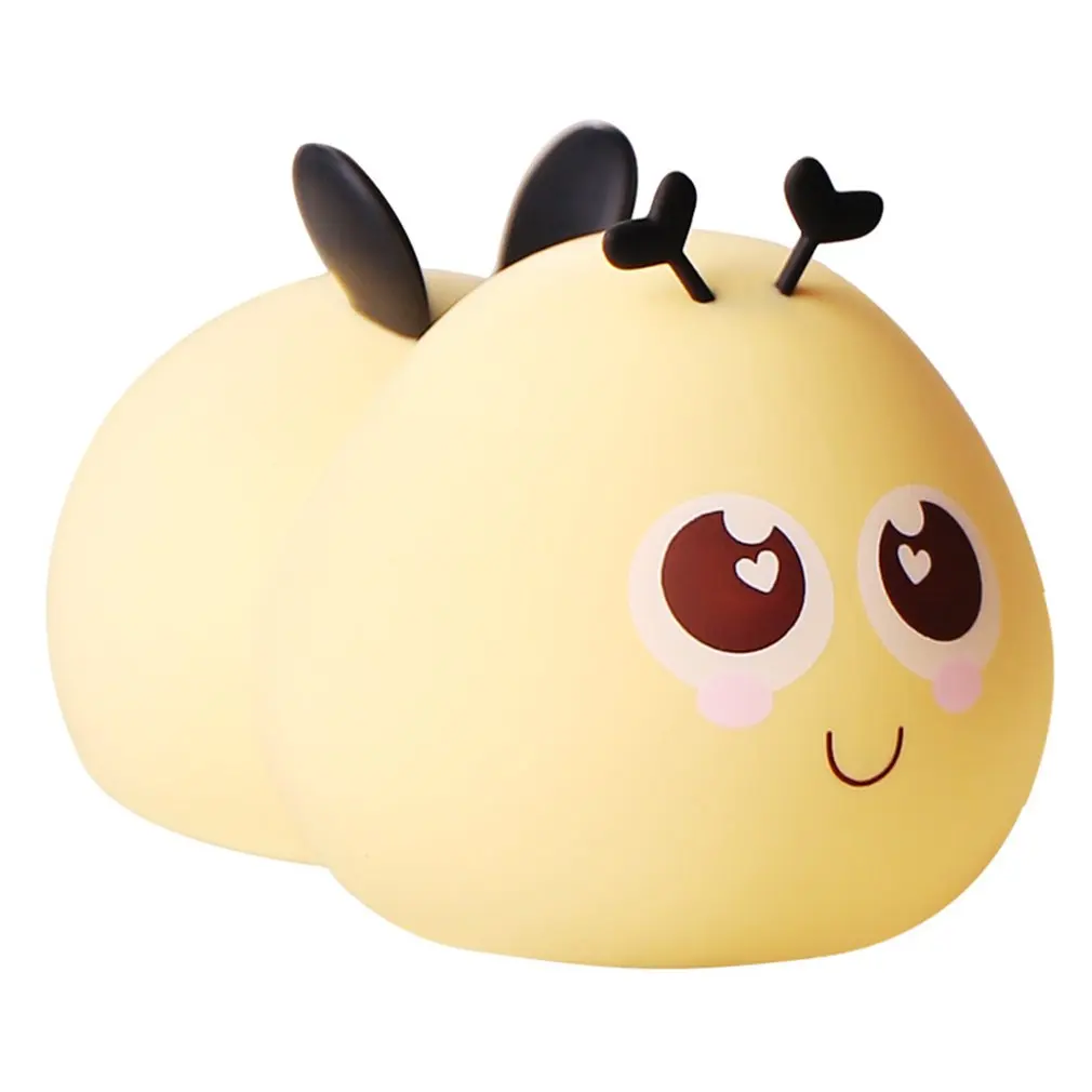 

Cute Animal Bee LED Night Light Silicone Touch Sensor Cartoon Night Lamp Kids Infant Bedroom Desktop Decor Ornaments