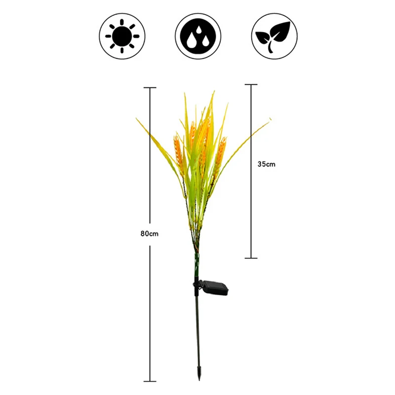 

Solar Lamp LED Outdoor Simulation Wheat Lawn Lamp Waterproof Garden Courtyard Park Path Corridor Lawn Decorative Lighting 1/2pca