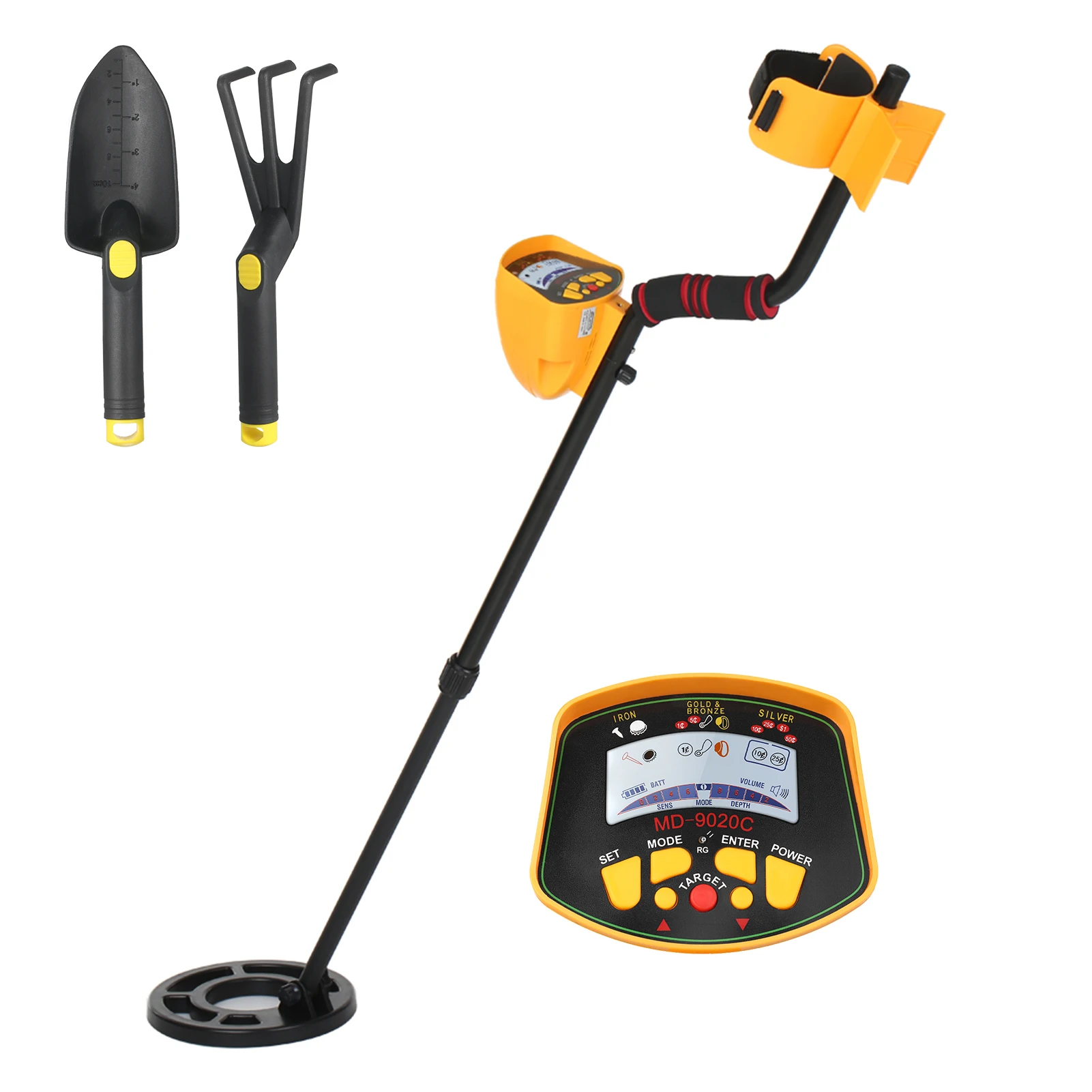 

Metal Detector Gold Digger with Waterproof Search Coil Backlit LCD Display Treasure Hunter Tracker Seeker Nugget Detector