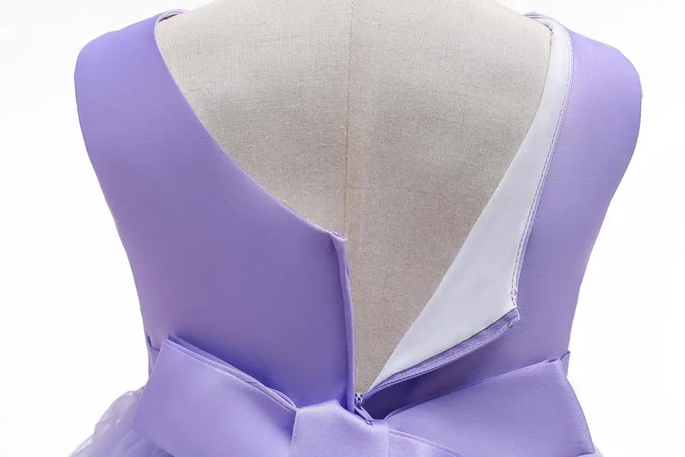 Летнее платье принцессы с вышивкой и бисером для девочек Сетчатое без рукавов от