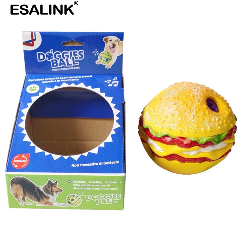 ESALINK звуковые игрушки в форме гамбургера забавные питомцы собачий мяч для собаки