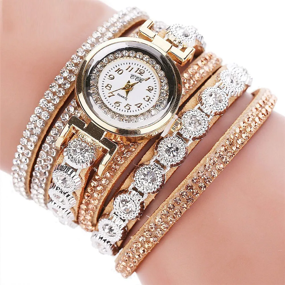 

New CCQ Women Fashion Casual AnalogQuartz Women Rhinestone Watch Bracelet Watches Gift Ladies Clocks Relogio Feminino Saat