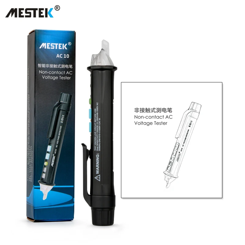 MESTEK Бесконтактный детектор напряжения переменного тока тестер 12 V 1000 v Ручка