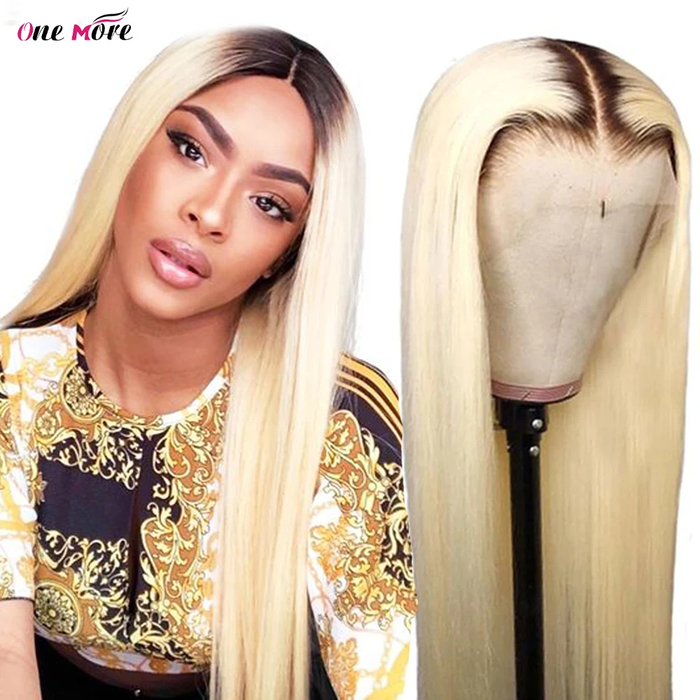 1B 613 Blonde Ombre Color 28 30Inch Brazilian Straight Wig 13x1 Lace Part Wig  Glueless Blonde Human Hair Wigs for Black Women
