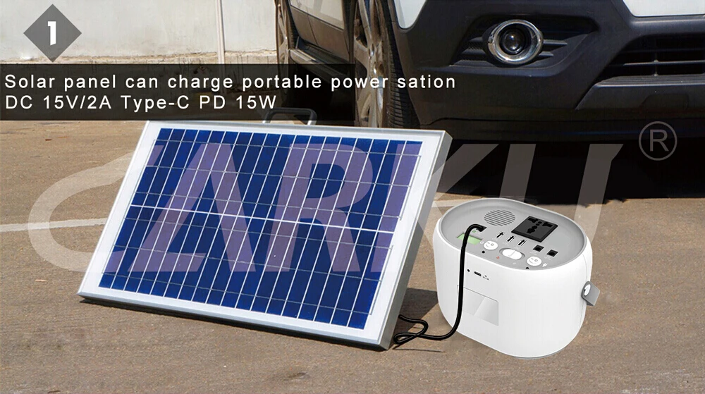 

CARKU Newest New AC 110V output portable ups backup power supply DC 12V lithium battery solar power station for home use