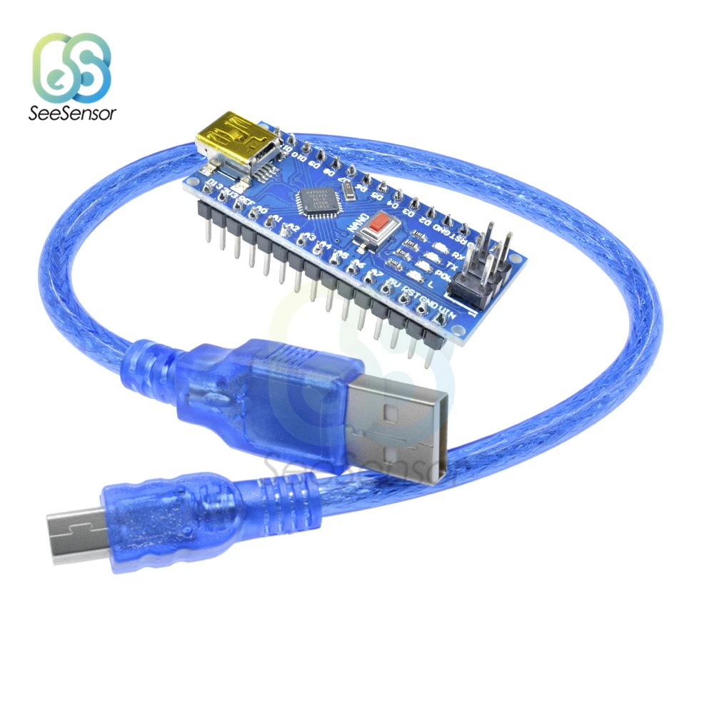 

Мини-USB с Загрузчиком, совместимый с контроллером Nano 3,0 Для Arduino CH340, USB-драйвер Nano V3.0 ATMEGA328P + USB-кабель