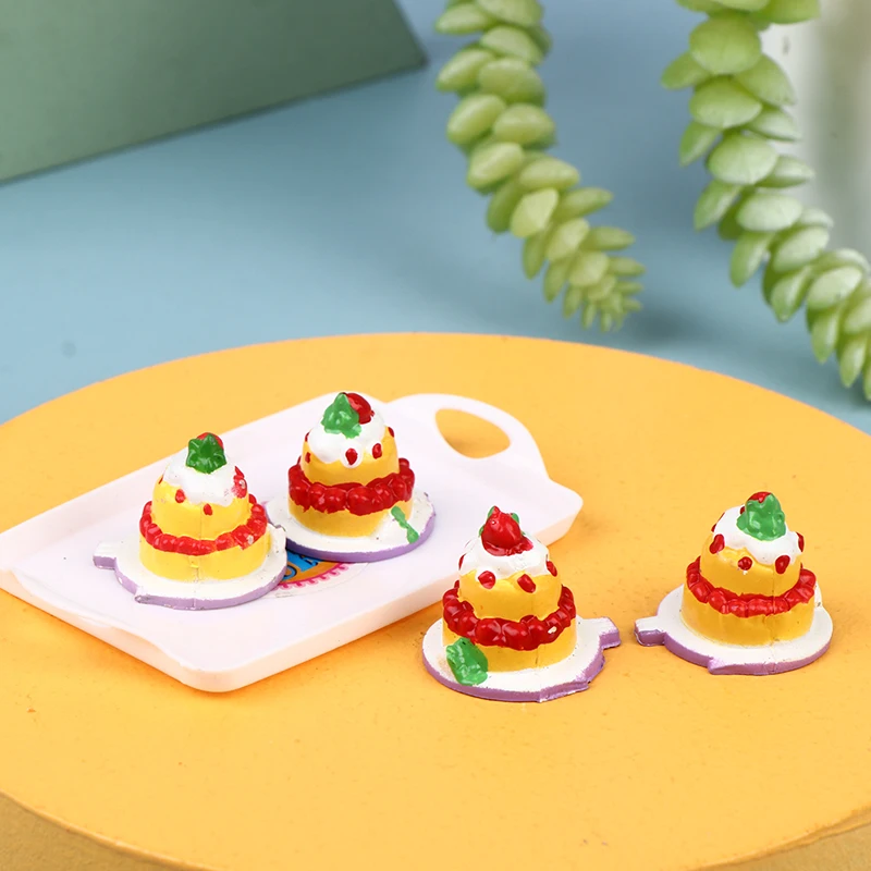 

Модель торта на день рождения, 2 шт., искусственная статуэтка, искусственная еда для кухни, игрушка для торта