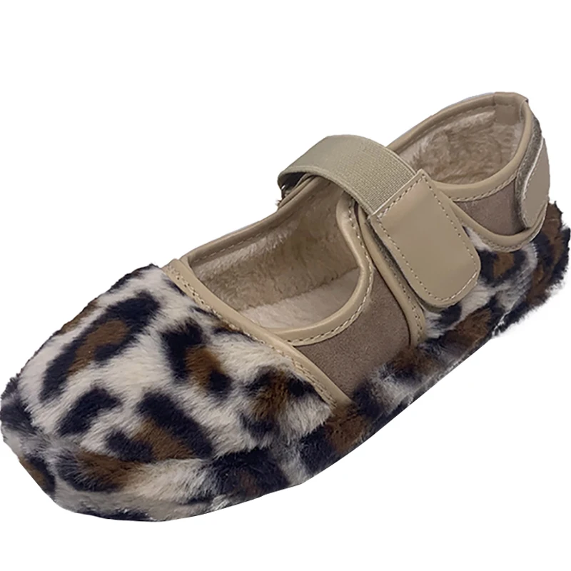

All-Match Boat Shoe Soft Autumn Women Round Toe Modis Casual Female Sneakers Loafers Fur Fall New 2021 Leopard Winter Shoes Wom