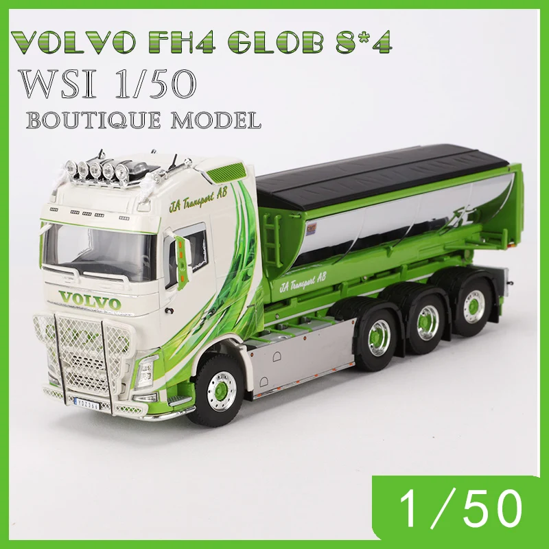 WSI 1:50 VOLVO FH4 Glob 8*4 + система подъема крючка + контейнер для подъема крюка асферат транспортный прицеп литая модель автомобиля из сплава 01-2335