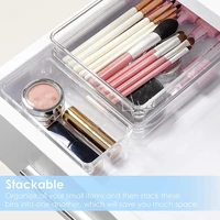 25 pcs clear plastic drawer organizers set4 size versatile bathroom and vanity drawer organizer traysfor makeupoffice