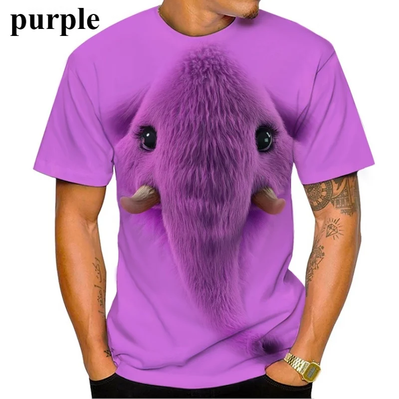 

New Animal Cute Mammoth 3D Printed T-shirt Men and Women Casual T-shirt XS-5XL