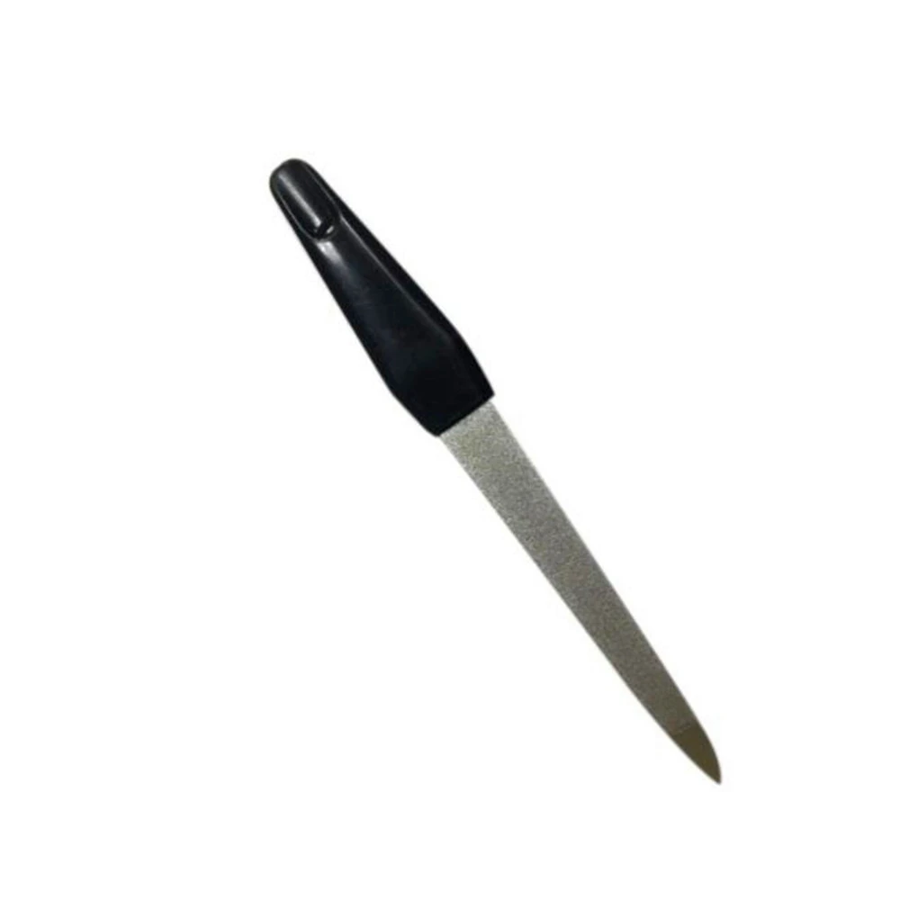 1 шт. модные черные ручки двухсторонний Металл пилки для ногтей сильные края