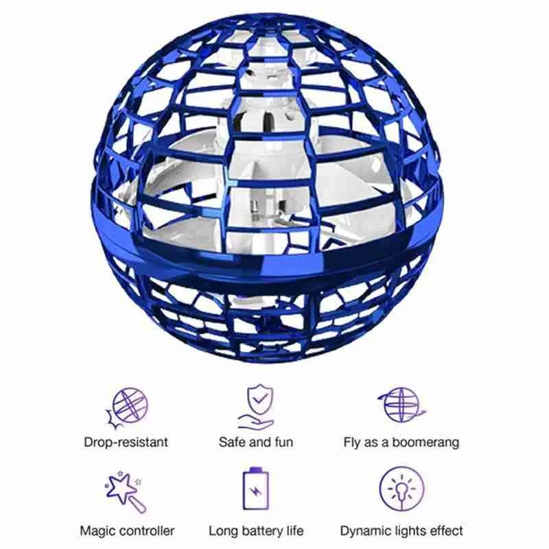 

Мини-Дрон НЛО с ручным управлением Rc индукционный наконечник полета гироскопа игрушка Индукционная креативная декомпрессионная игрушка д...