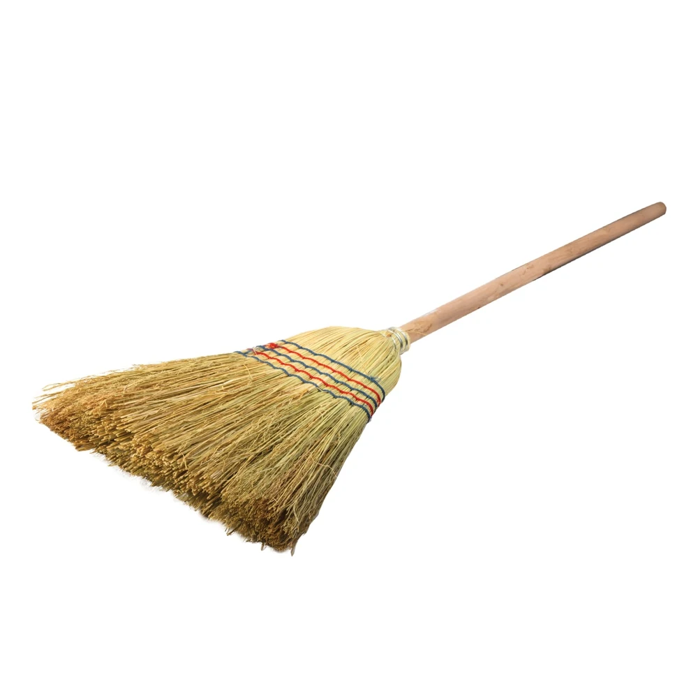 Broom LIMA 2 602463 natural stitched with a wooden handle 95 cm large 450x330 mm Besom broomstick For home and kitchen Brooms Dustpans Household