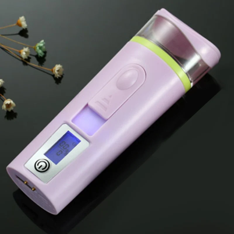 purple Косметические инструменты Портативный уход за лицом парящие устройства увлажняющий спрей для воды тестер влажности кожи мини USB зарядка небулайзер - Цвет: purple