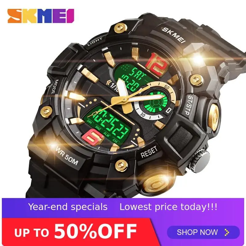 

SKMEI Sport Digital Watch Men Watch Fashion Dual Display Luminous 5Bar Waterproof 3 Time Multi-Function watch montre homme 1529