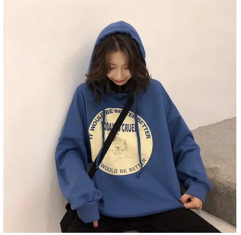 Oversized Pocket Sweatshirts Harajuku Hoodies Boy friend style Casual Style Pullovers Women sweetshirts