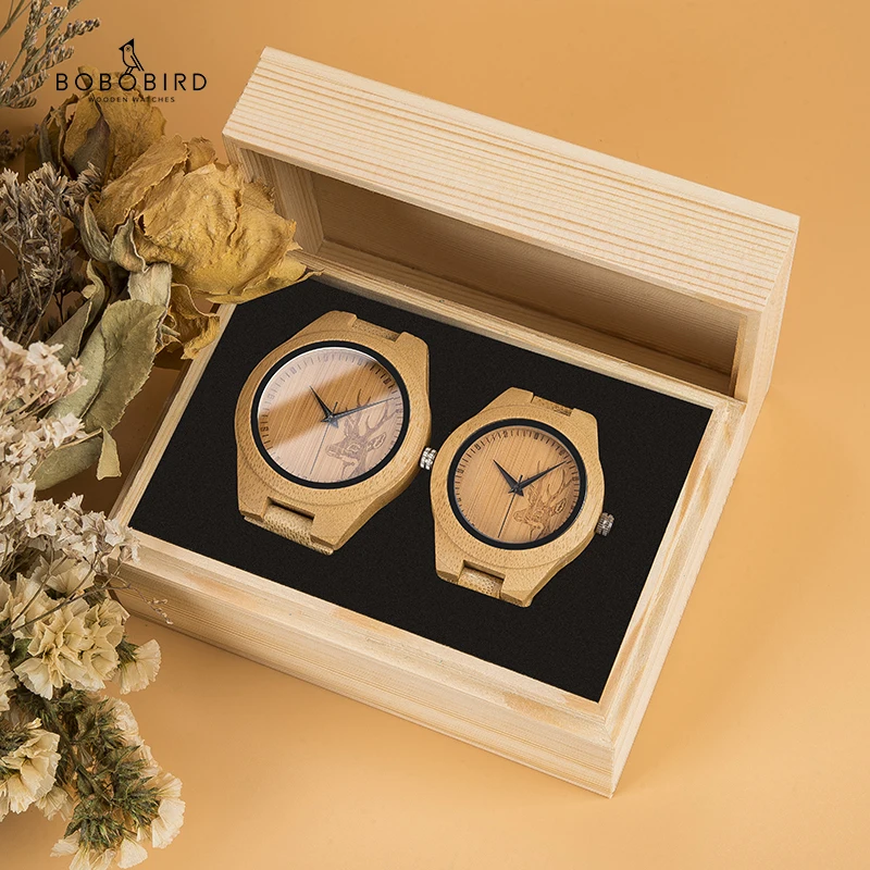 BOBO BIRD Couple Watch Wood Simple Classic Lover's Wrist Watches Quartz Customized Gift Lovers Anniversary Gifts Relogios | Наручные