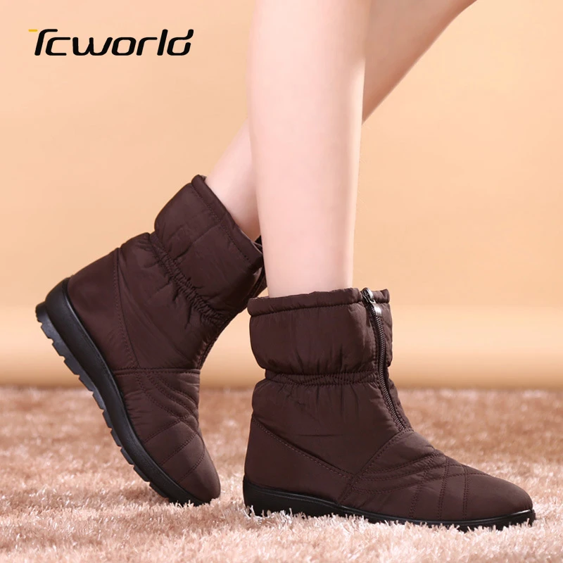 TCworld Ladies Ankle Boots Winter Snow Plush Warm Zapatos De Mujer Waterproof Non-slip Outdoor Hiking Cotton | Обувь