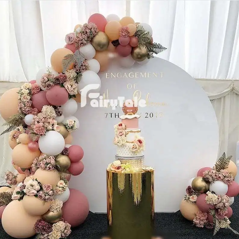 

171pcs Pastel Pink Peach Balloon Garland Arch Kit Retro Dusty Gold White Balloon for Birthday Baby Shower Weddings Party Decor