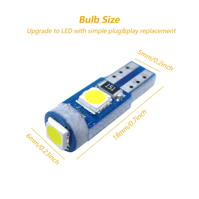 Фото Светодиодная лампа T5 73 74 3030 SMD, 6 шт., лампочка для Subaru BRZ Legacy Tribeca Outback Forester Impreza Canbus №2